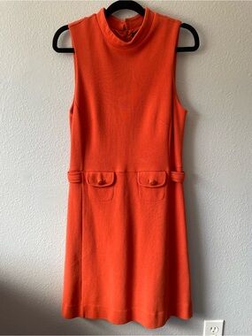 Banana Republic Burnt Orange Cotton A-Line Pocket Dress Size 6